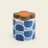 Ceramic Storage Jar - Block Flower Navy
