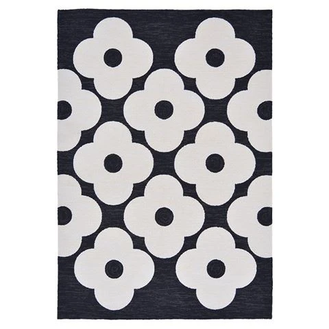 Orla Kiely - Spot Flower Outdoor Rug Black 200x140cm