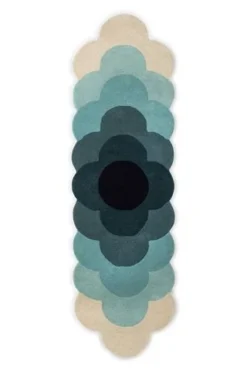 Orla Kiely - Optical Flower Rug Teal 300x87cm