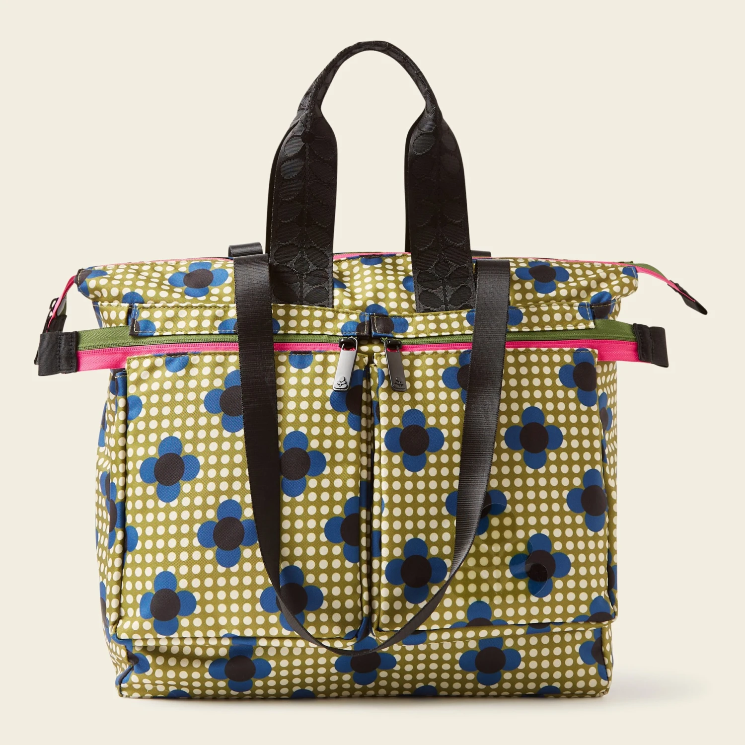 Axis Tote - Flower Polka Dot Olive - Image 2