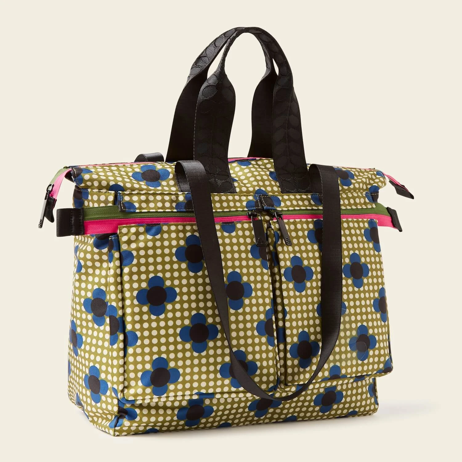 Axis Tote - Flower Polka Dot Olive - Image 3