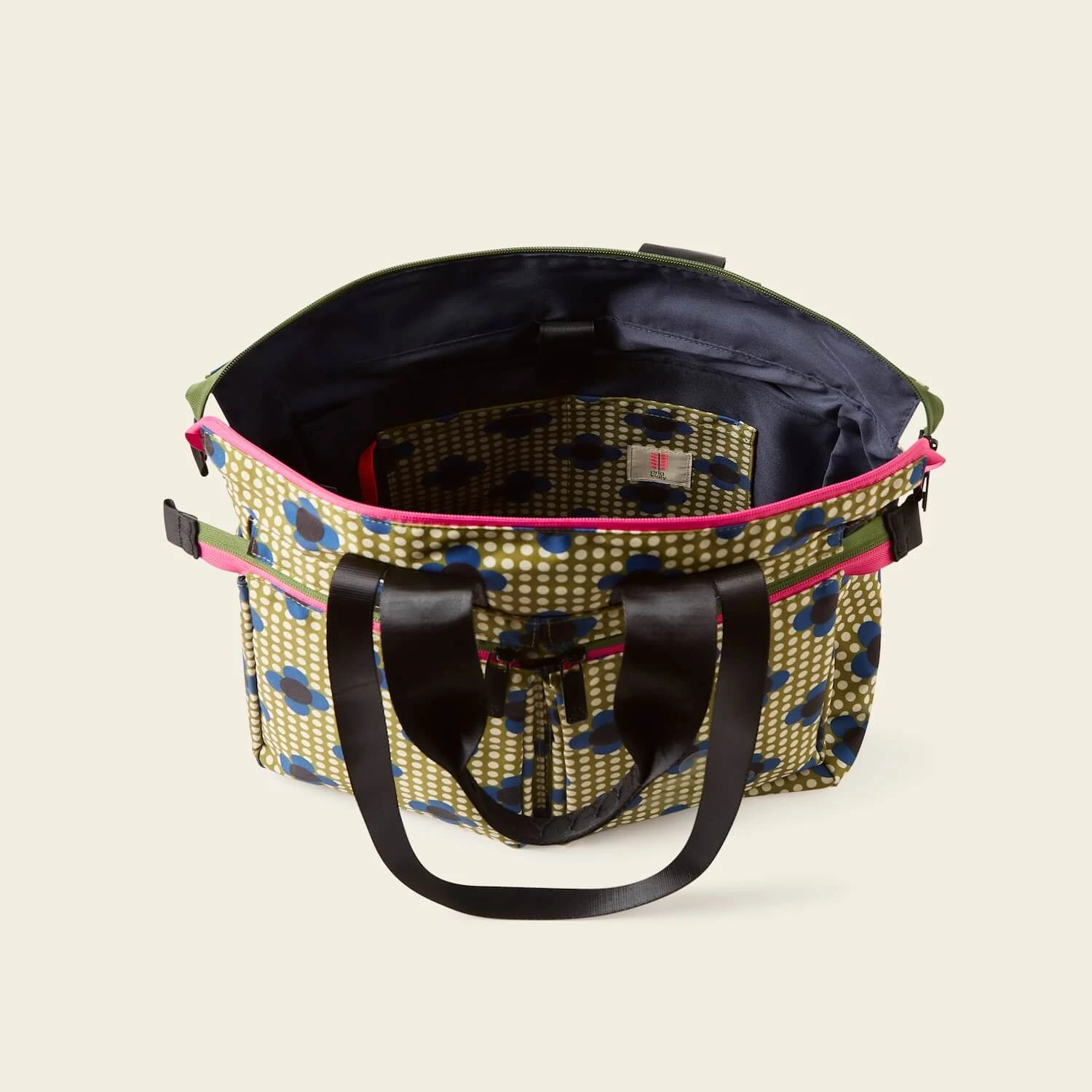 Axis Tote - Flower Polka Dot Olive - Image 5