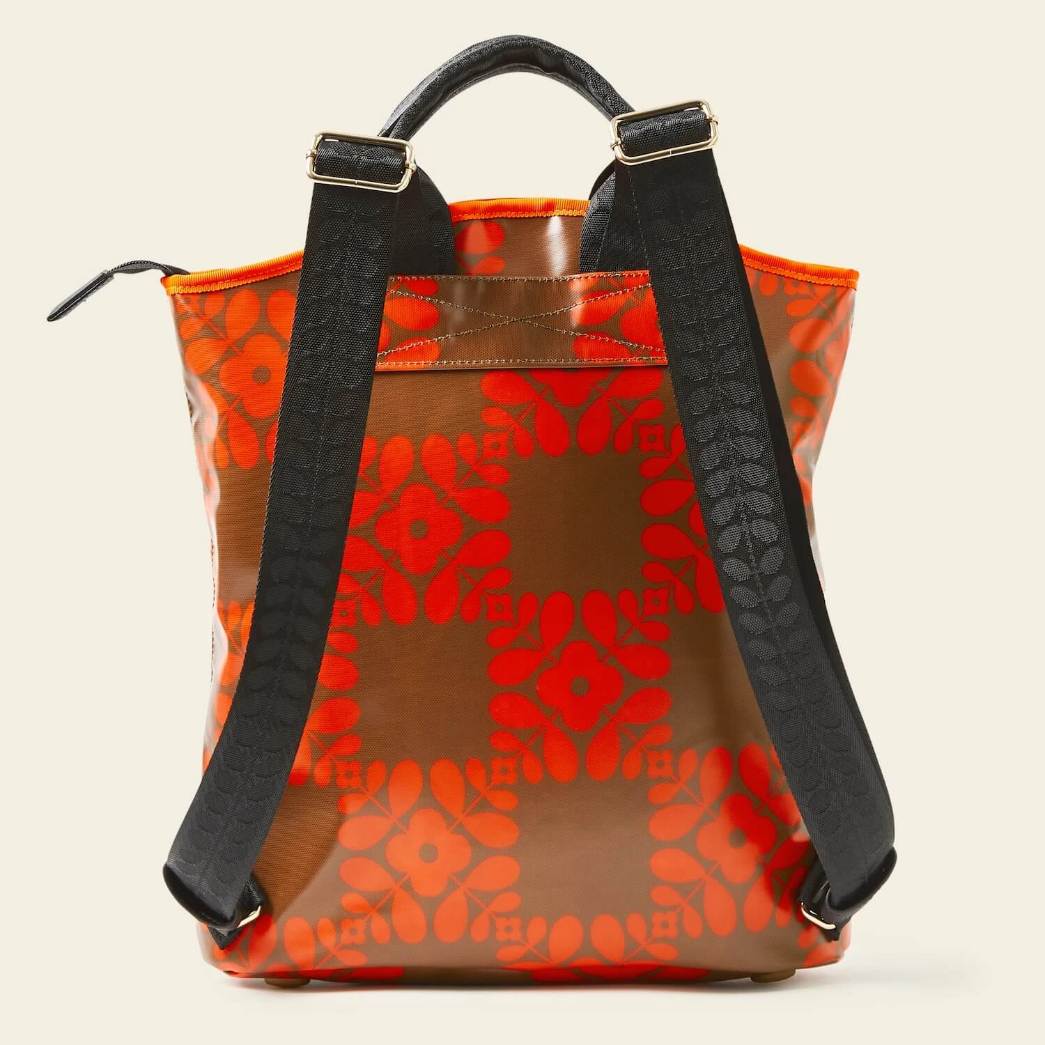 Carry Backpack - Lattice Flower Tile Conker - Image 4