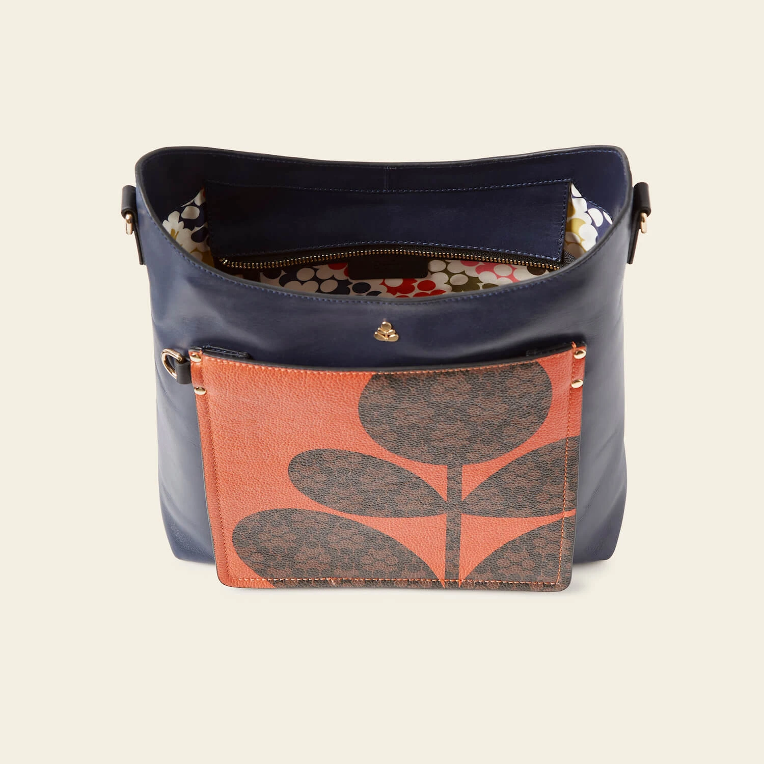 Carrymax Bucket Bag - Navy Puzzle Flower - Image 4