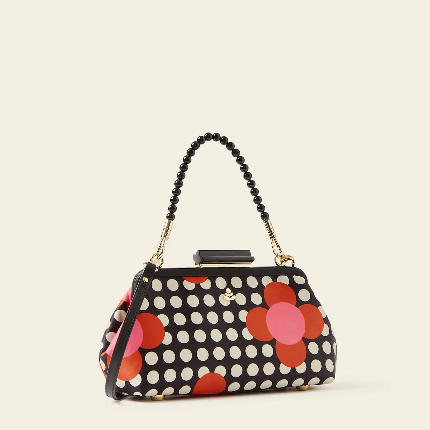 Jenny D Clutch - Fuchsia Flower Polka Dot - Image 3