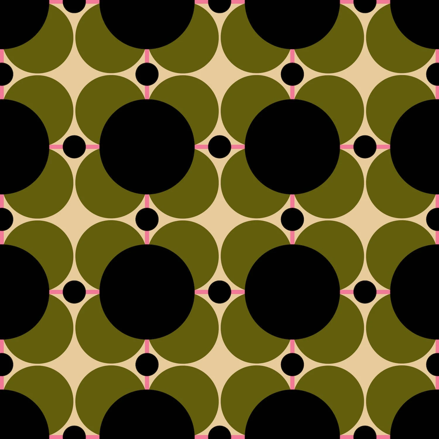 Atomic Flower Khaki Wallpaper - Sample