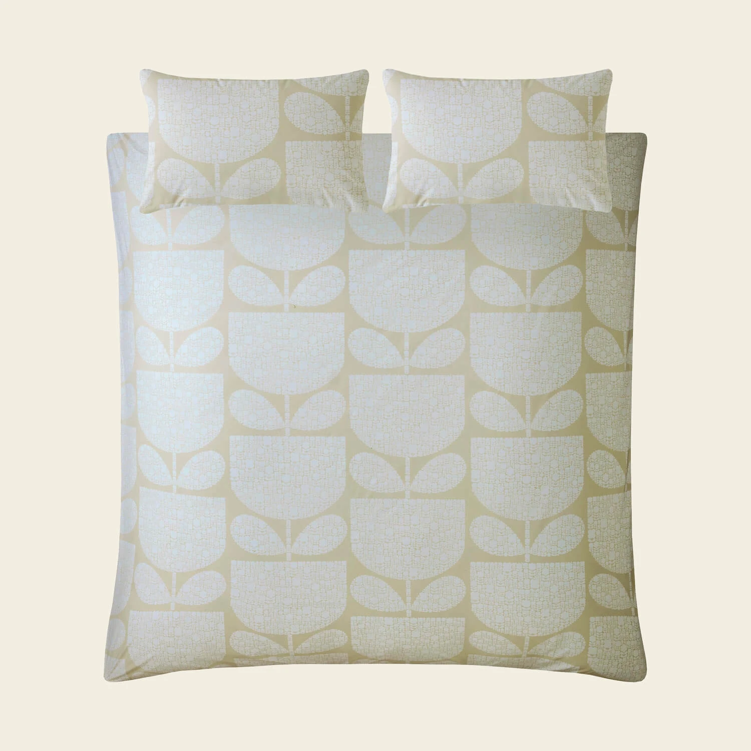 Block Garden Bed Linen Cream - Image 2