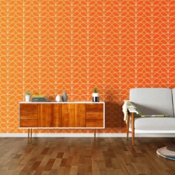 Linear Stem Tomato Wallpaper - 52cm X 10m