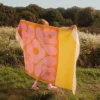 Wool Jacquard Blanket - Flower Tile